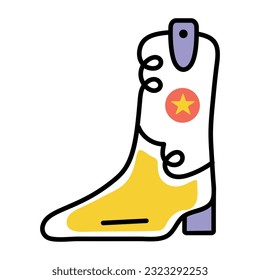 Drawing icon of cowboy shoe 