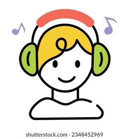 Drawing icon of enjoy music 