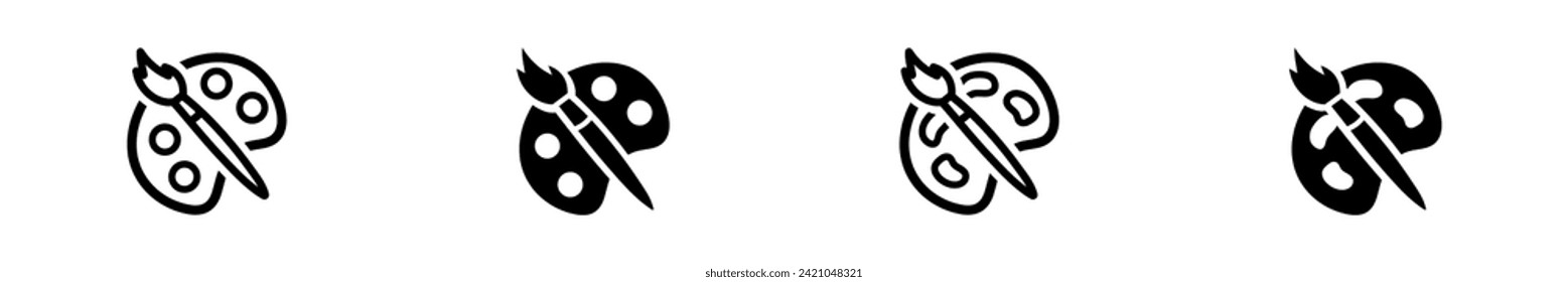 Drawing icon illustration. Simple paintbrush symbol. Isolated graphic illustration palette. Painter's tools vector. Art icons in vector design flat style