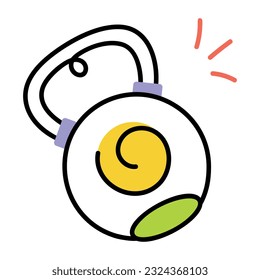 Drawing icon of iron kettlebell 