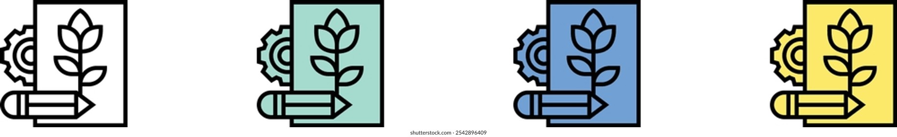 drawing icon. Outline, Green, Blue and Yellow Style Design Isolated On White Background