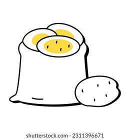 Icono de dibujo del saco de papa