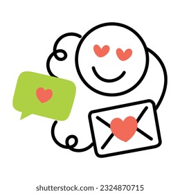 Icono de dibujo del chat romántico 