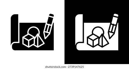 Drawing Icon Set Vector Collection Isolated In Black And White