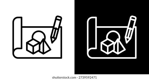 Drawing Icon Set Vector Collection Isolated In Black And White