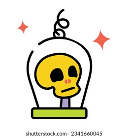 Icono de dibujo de la bola de cráneo 