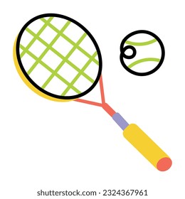 Drawing icon of squash racket 