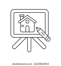 drawing icon with white background vector stock illustration