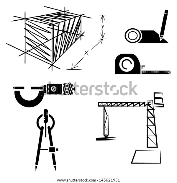 drawing icons,
engineering tools,
construction