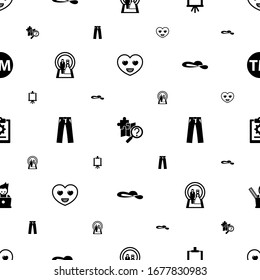 drawing icons pattern seamless. Included editable filled happiness, quest, Easel, Wedding, trousers, woman hat, project, graphic designer icons. drawing icons for web and mobile.