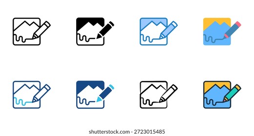 Los iconos de dibujo establecen la colección de varios estilos. Trazo editable 
