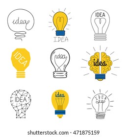 Drawing idea light bulb concept creative design