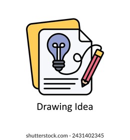 Drawing Idea vector filled outline Icon Design illustration. Graphic Design Symbol on White background EPS 10 File