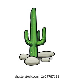 A drawing illustration art of a cactus clip art design