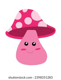 Drawing illustration of cute mushroom character