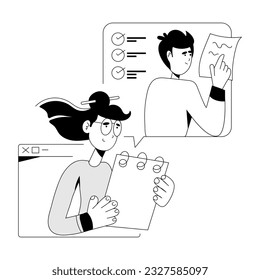 Drawing illustration of employee tasks 