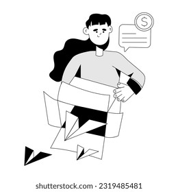 Ilustración de dibujo del mensaje financiero 