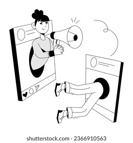 Here’s a drawing illustration of media advertising 