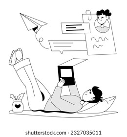 Drawing illustration of send resume