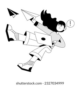 Ilustración de dibujo del error de envío 