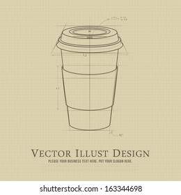 Drawing Illustration takeout cup