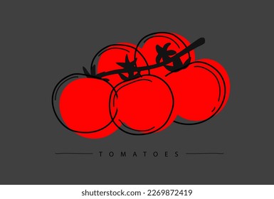 Zeichnung der Tomatenhandzeichnung