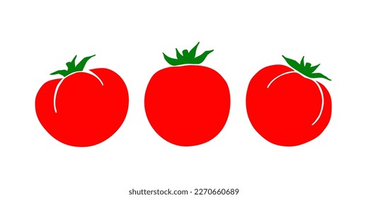 Drawing illustration of tomatoes hand drawing
