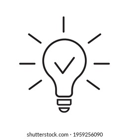 drawing image symbol idea, light bulb, inspiration, light, icon black on a white background