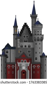 A drawing of an imaginative castle. Vector illustaration.