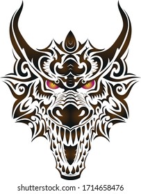 Drawing inspiration from tribal art, here is my take on a mythical dragon.