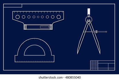 drawing instruments blue