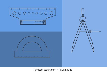 drawing instruments blue
