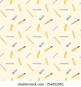 Drawing Instruments Seamless Pattern Background