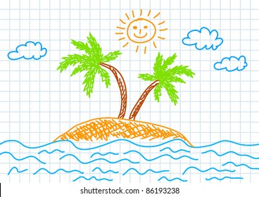 Drawing of island