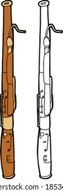 Drawing of isolated bassoon over white background