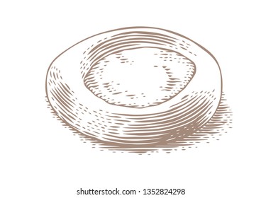 Drawing of isolated fresh bakery on the white background
