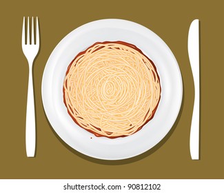 Drawing in the Italian dish of pasta