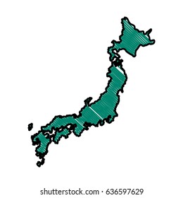 drawing japanese map island tourims destination