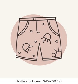 Drawing of jellyfishwith jellyfish. The icon is perfect for summer and beach designs.