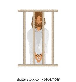 drawing jesus christ sentenced death vector illustration eps 10