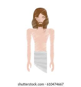 drawing jesus christ stripped robes vector illustration eps 10