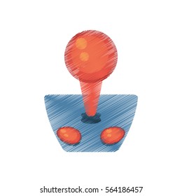 drawing joystick controller retro game vector illustration eps 10