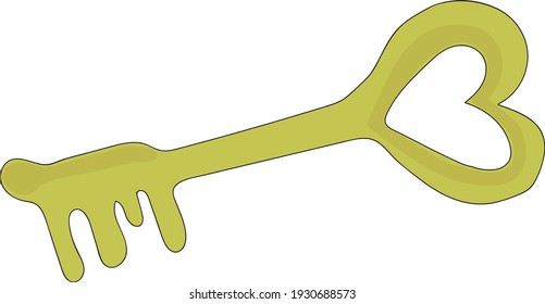 Dibujo de una clave en forma de corazón