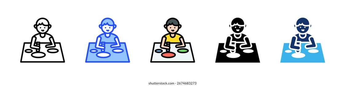 Drawing Kid Icon Collection With Multiple Styles