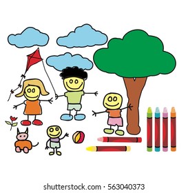 Drawing kids collection