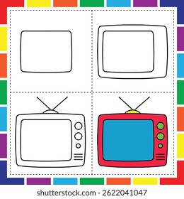 Drawing for Kids Easy Television Drawing Tutorial Fun Learning Activity for Young Artists