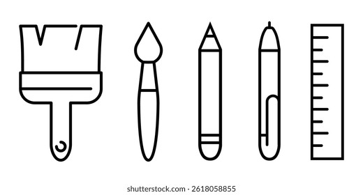 Drawing kit. Art tools icon