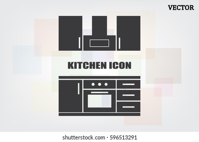 drawing kitchen interior plan icon vector illustration eps10. Isolated badge kitchen project flat design for website or app - stock graphics