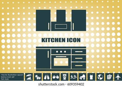 drawing kitchen interior plan icon vector illustration eps10. Isolated badge kitchen project flat design for website or app - stock graphics