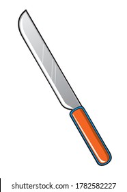 Zeichnung einer Messergrafik. Ein einzeln auf weißem Hintergrund. Draufsicht spenden